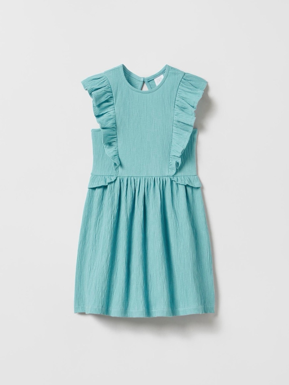 Zara Aqua Ruffle Sleeve Girls' Dress